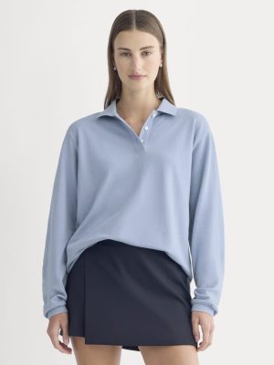 Oversized Pique Polo | Soft Blue