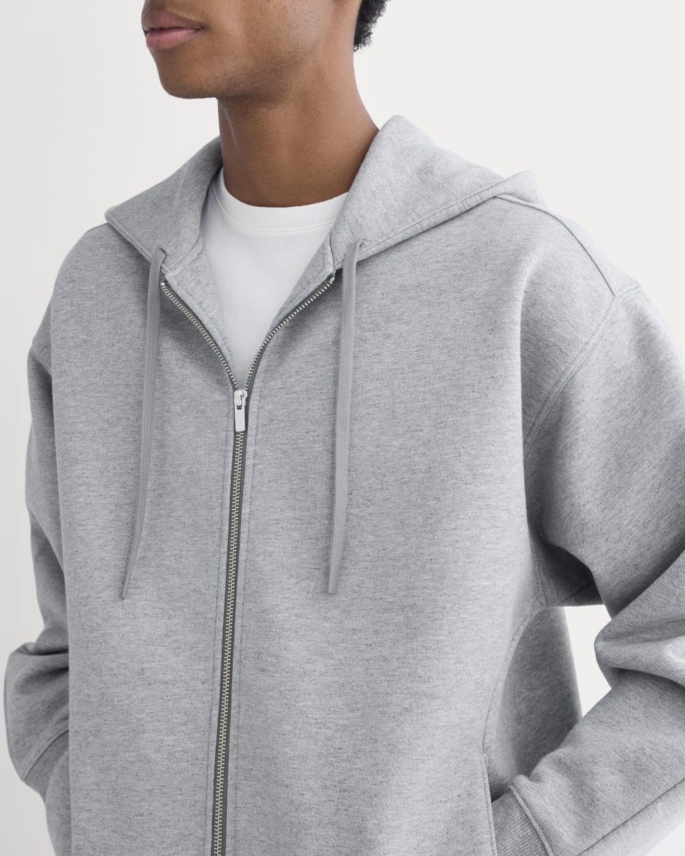 Luxe Fleece Full-Zip Hoodie | Vintage Heather Grey - Image 4