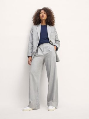 The Draper Pleated Pant in Buttersmooth | Heather Steel | 32 Inseam