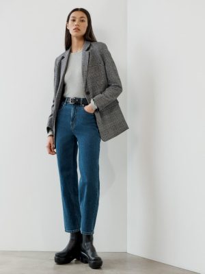 The Oversized Blazer in Wool | Glen Plaid