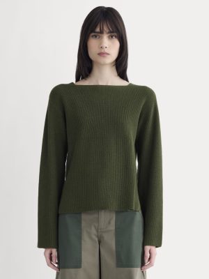 The Boatneck Top in Everyday Cotton | Dark Green