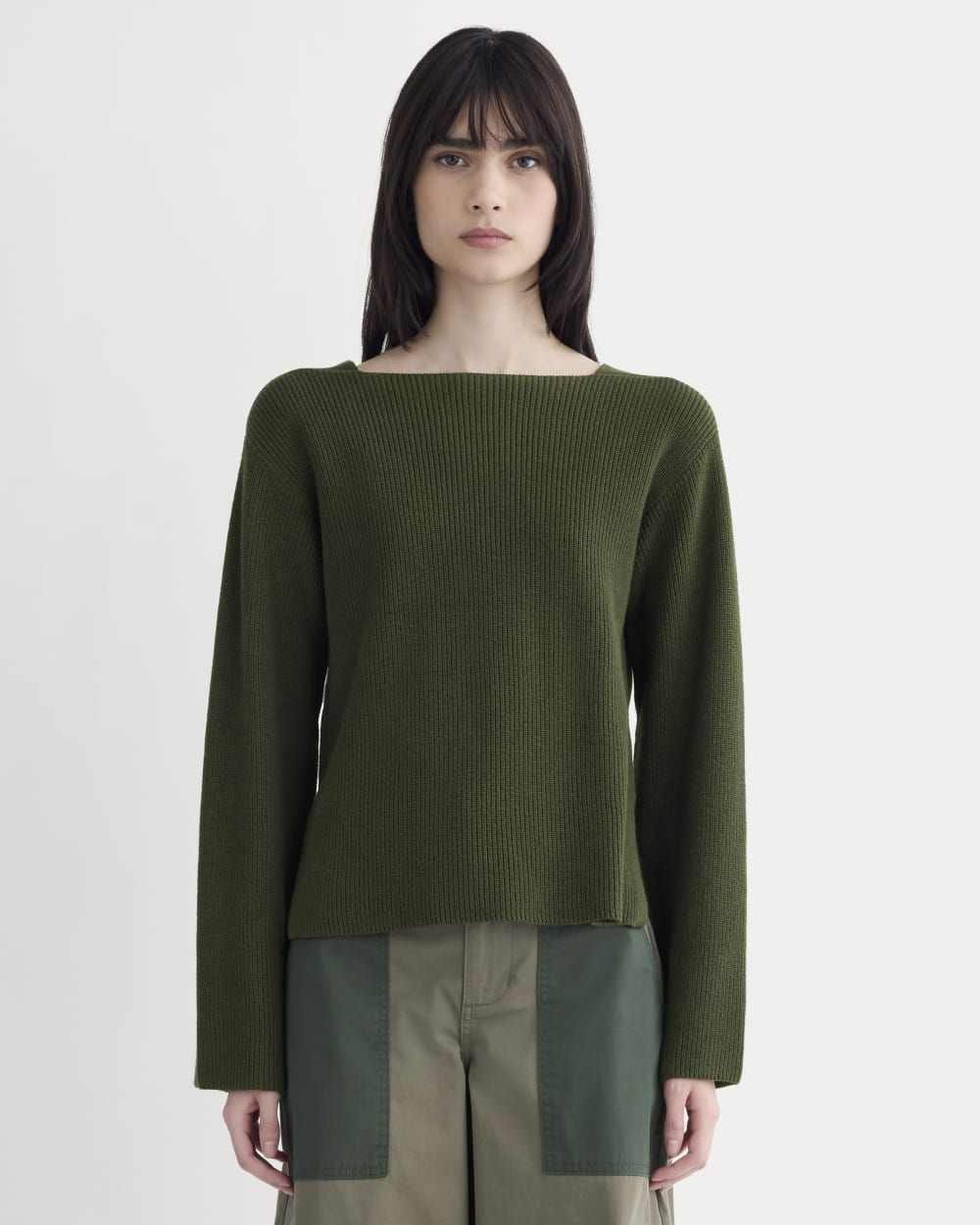The Boatneck Top in Everyday Cotton | Dark Green