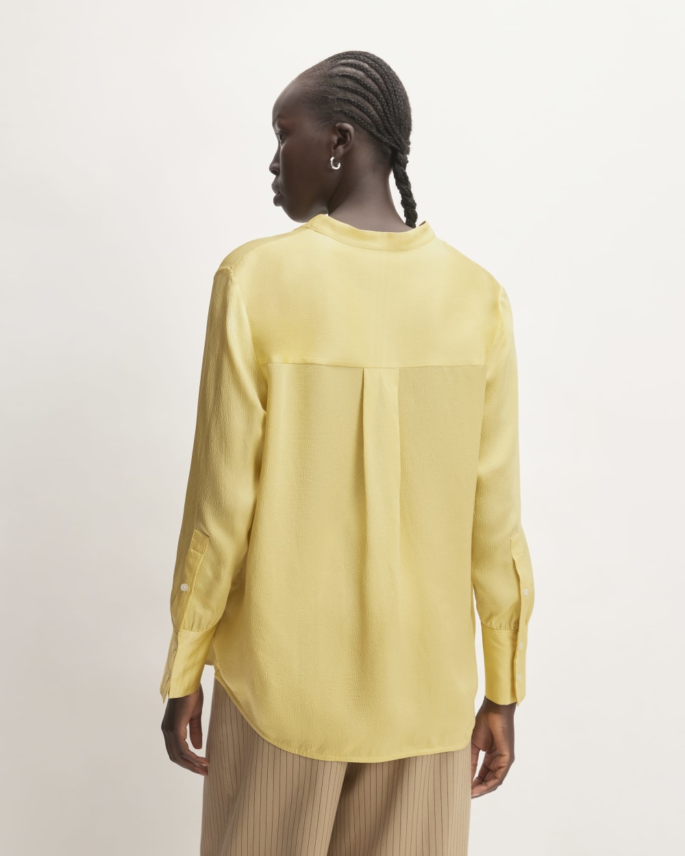The Hammered Satin Popover Shirt | Raffia - Image 6