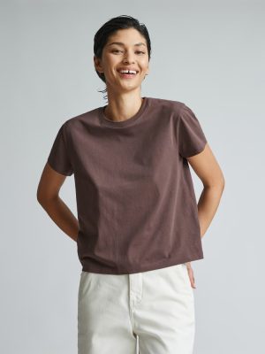 The Box-Cut Tee in Essential Cotton | Chocolate Brown | No Pocket