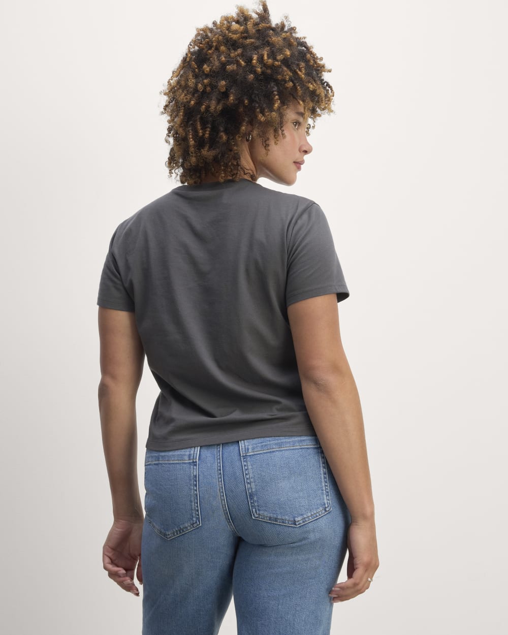The Box-Cut Tee in Essential Cotton | Graphite | No Pocket - Image 4