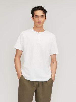 The Cotton Slub Henley | White