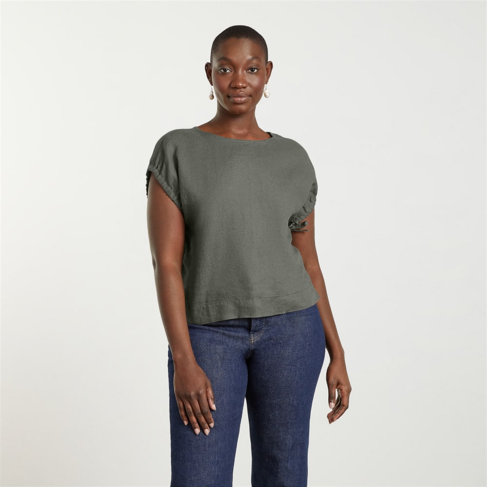 The Drawstring Tunic | Pewter Green - Image 2