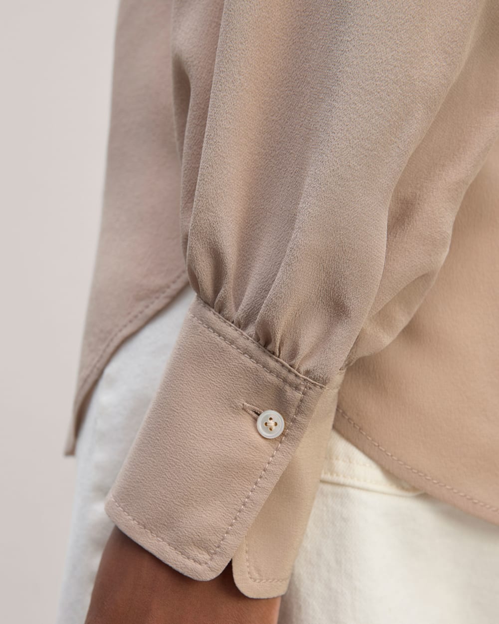 The Henley Shirt in Washable Silk | Burnt Sugar - Image 5
