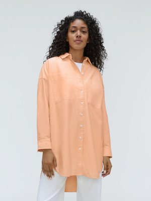 The Way Long Oxford Shirt | Apricot