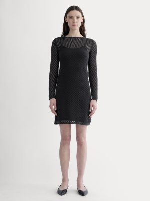 The Lace Knit Mini Dress | Black