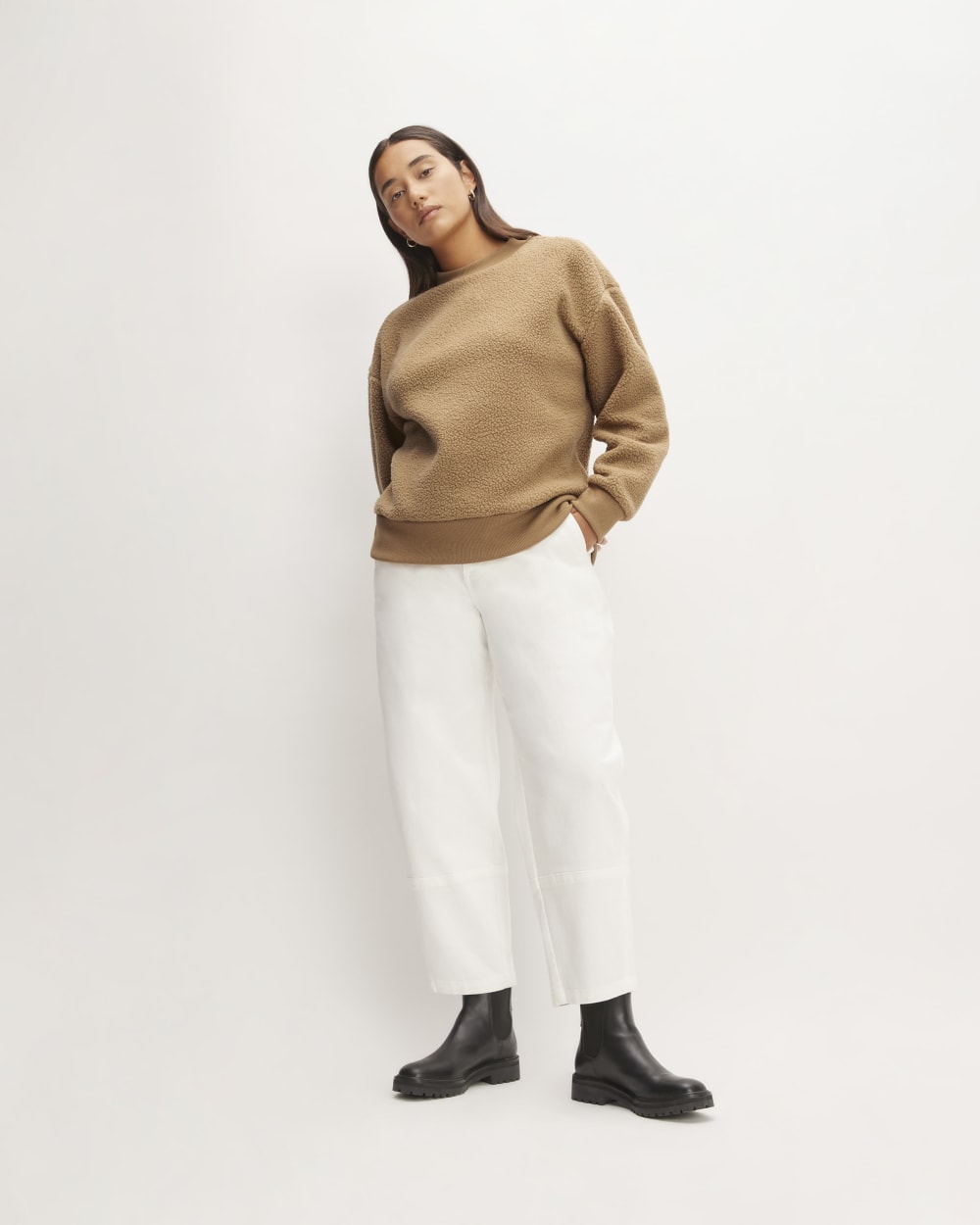 The ReNew Fleece Oversized Crew | Tiger's Eye - Image 3