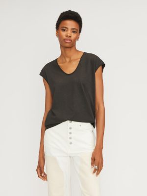 The Hemp Scoop-Neck Muscle Tee | Black