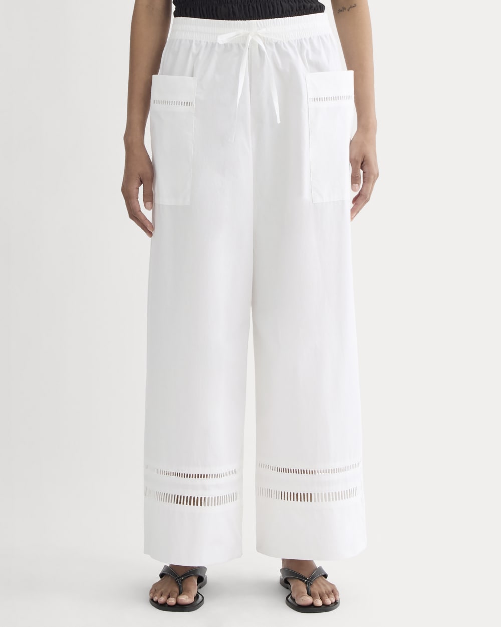 The Lace Trim Pant | White - Image 3