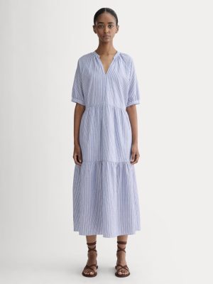 The Farmers Market Dress | Mazarine Blue / Optic White