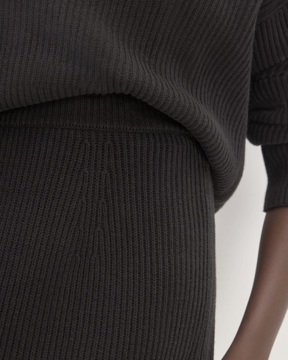 The Organic Cotton Sweater Midi Skirt | Black - Image 4