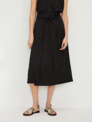 The Linen Wrap Skirt | Black