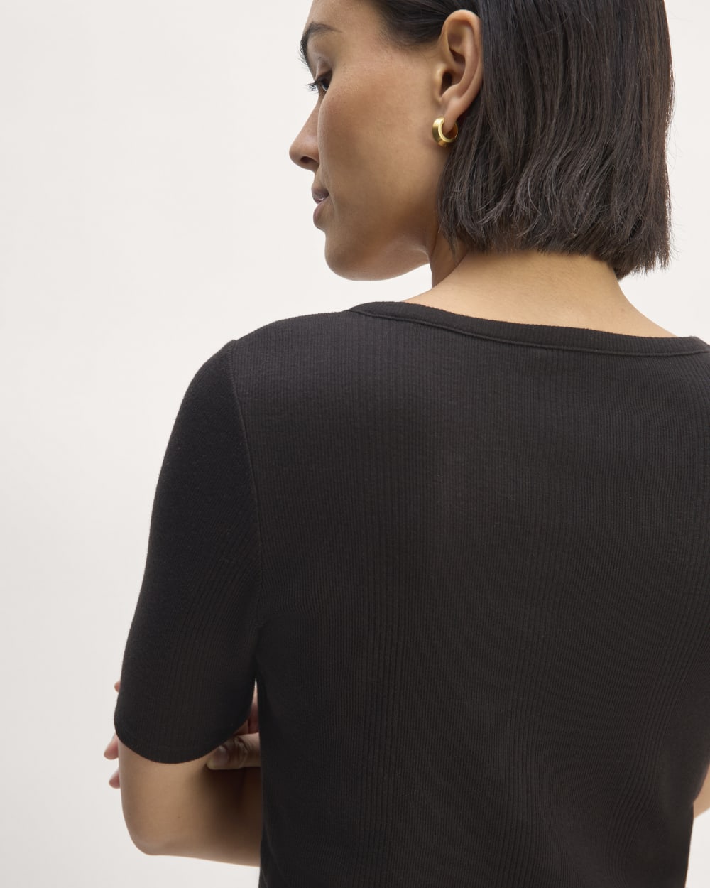 The Vintage Rib Scoop-Neck Top | Black - Image 5