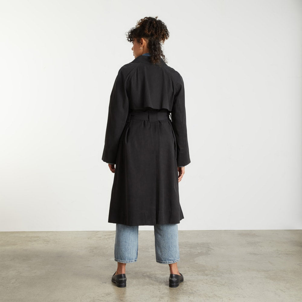 The Gathered Drape Trench | Black - Image 5