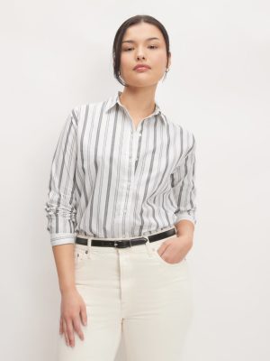 The Must-Have Shirt in Silky Cotton | Bone / Black