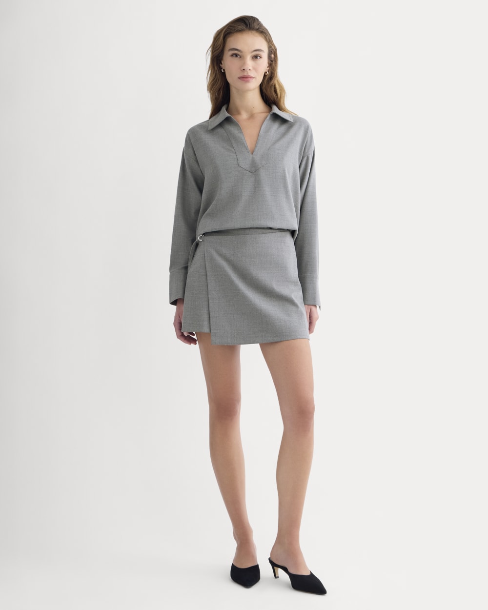 Overshirt in Tailor Twill | Heather Graphite - Image 3