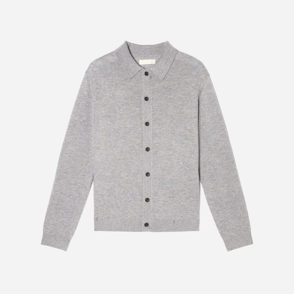 The Merino-Blend Sweater Polo | Heathered Grey - Image 2