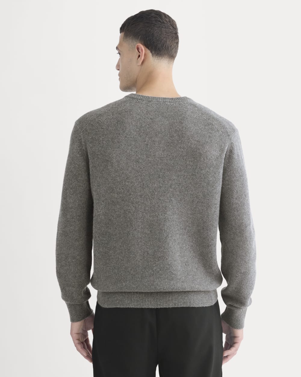 Henley in Wool Cashmere | Heather Charcoal - Image 5