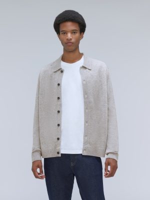 The Merino-Blend Sweater Polo |  Heathered Grey