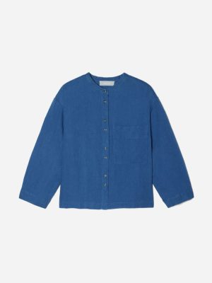 The Linen Billow Blouse | Deep Blue