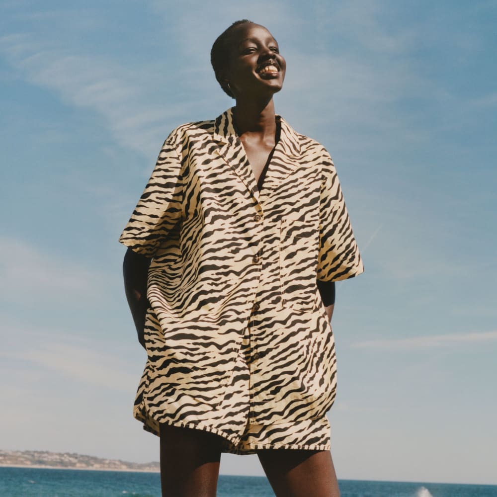 The Poplin Shirt | Pale Yellow Tiger Stripe - Image 6