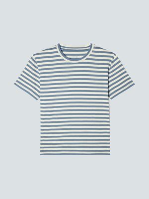 The Box-Cut Tee in Essential Cotton | Spring Lake / Canvas | No Pocket