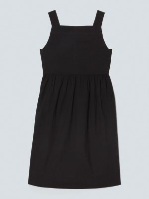 The Seersucker Midi Dress | Black