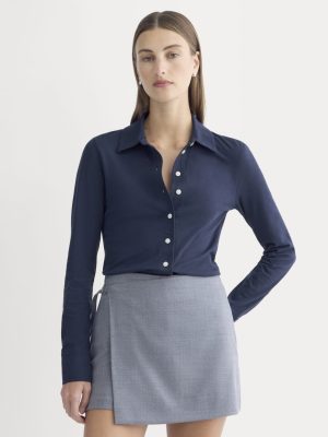 Button-Up Shirt in Essential Cotton | Navy