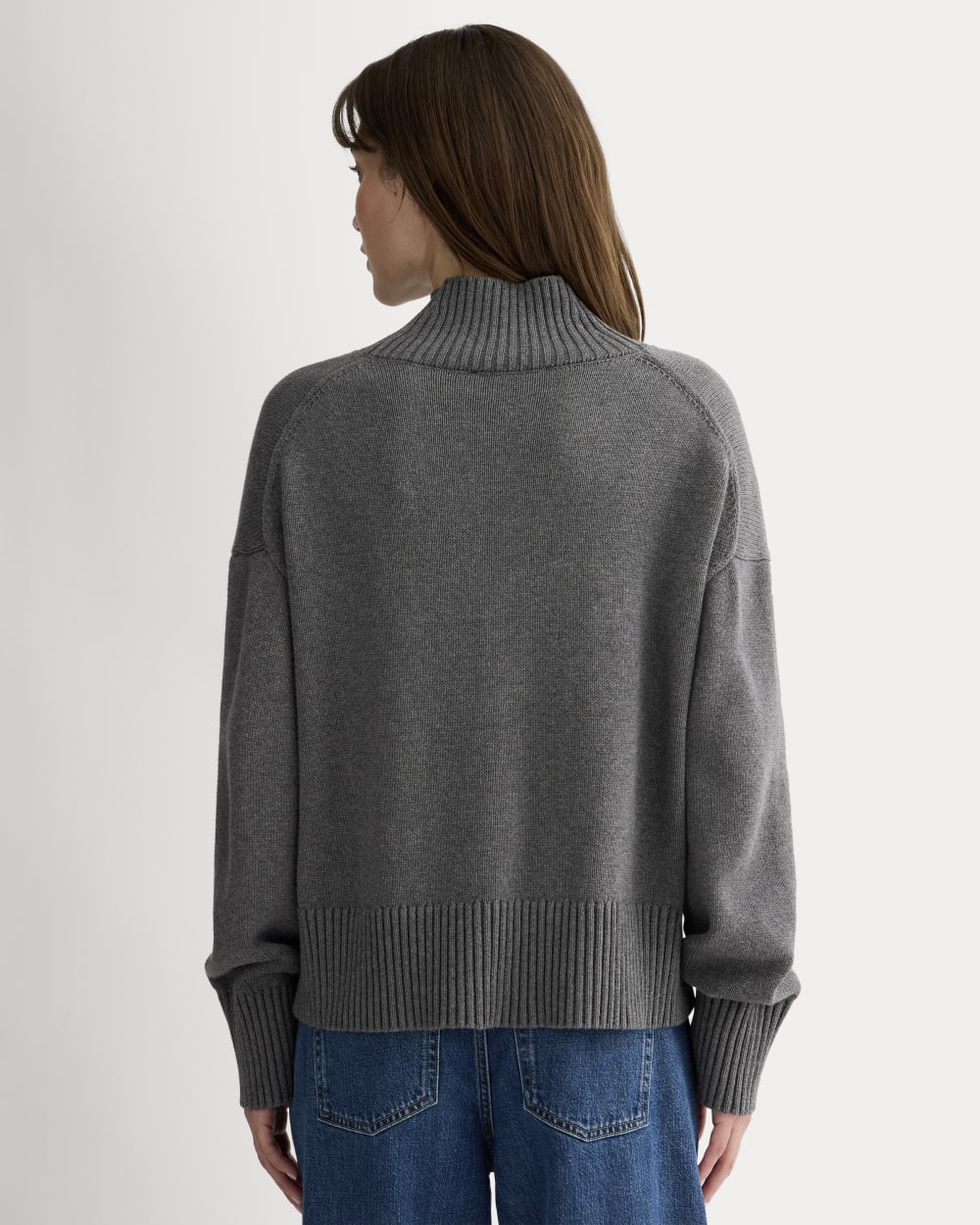 The Boxy Turtleneck in Everyday Cotton | Heathered Charcoal - Image 5