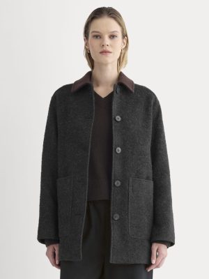 Italian Car Coat | Carbone/Black