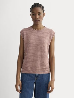 The Muscle Sweater in Cotton Linen | Rose Dusk