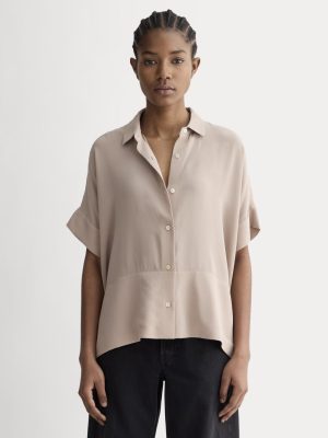 The Boxy Shirt in Washable Silk | Burnt Sugar