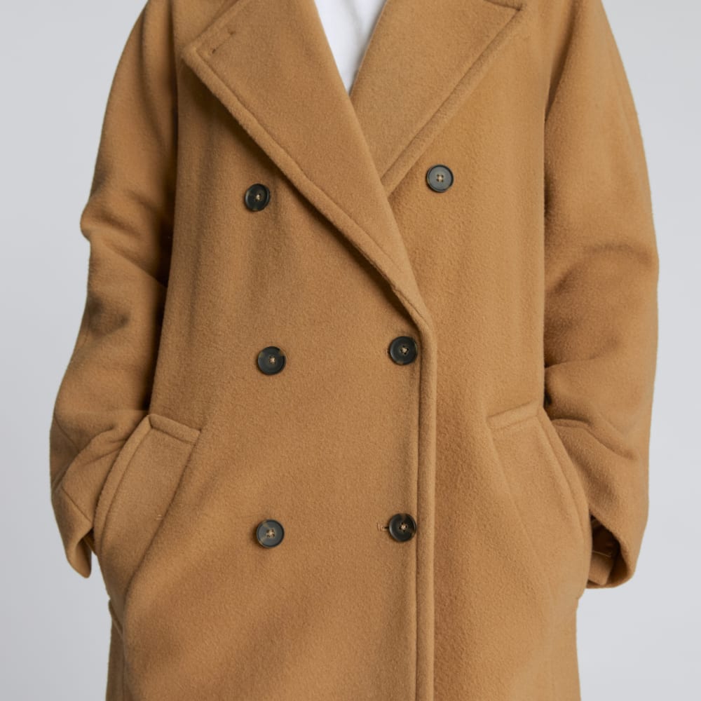 The Italian ReWool? Long Peacoat | Camel - Image 5