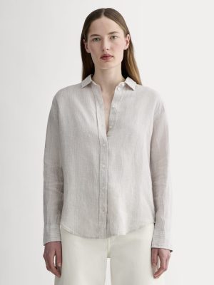 The Must-Have Shirt in Linen | Stone / White