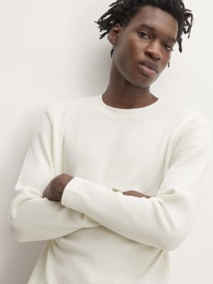 The Waffle Long-Sleeve Crew | Bone