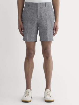 The 7 Linen Trouser Short | Navy Chambray