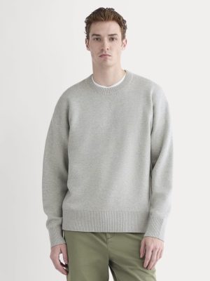 Luxe Merino Double-Knit Sweater | Heathered Grey