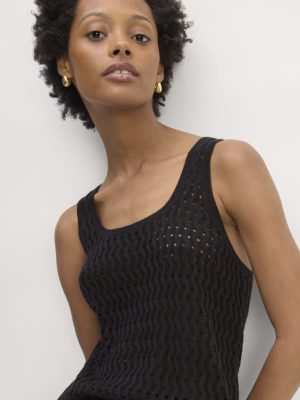 The Crochet Knit Tank | Black