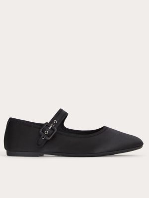 The Day Buckle Mary Jane | Black Satin