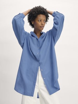 The Gauze Oversized Shirt | Blue Opal