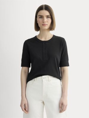 The Henley in Cotton Linen | Black