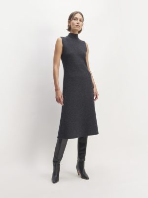 The Cozy-Stretch Sleeveless Midi Dress | Charcoal