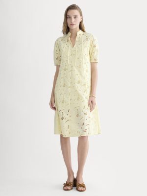 The Eyelet Midi Dress | Light Yellow