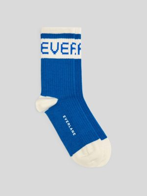 The Ribbed Sweater Sock | Lapis Blue / Canvas Tan