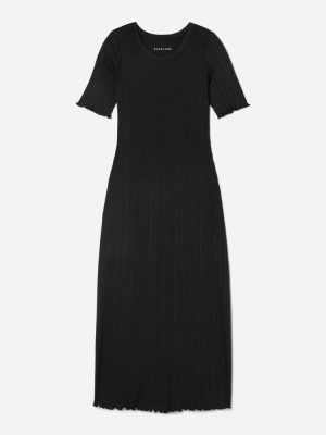 The Open Back Rib Dress | Black