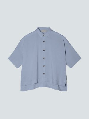 The Drapey Square Shirt | Blue Slate